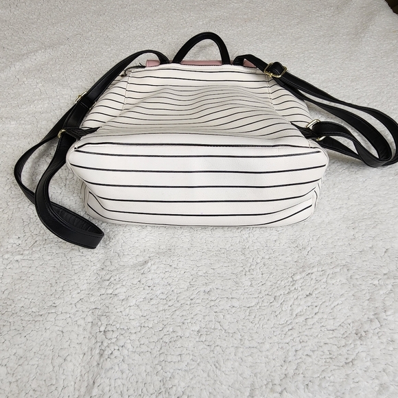 Betsey Johnson Full Size Pink Cat Backpack with Black and White Stripes - Picture 9 of 13